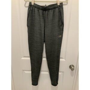 New Balance Pant Running Medium Gray Blk Mens Elastic Drawstring Waist Ankle Zip